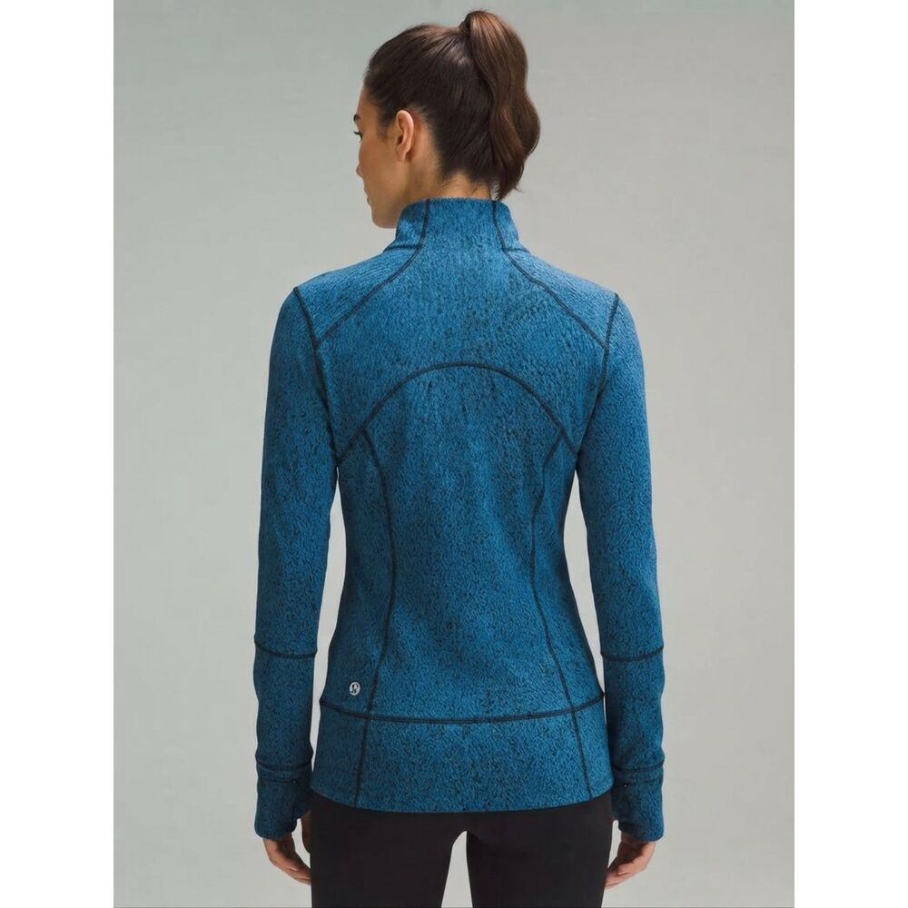 Lululemon Blue Mock Neck Pullover Jacket No Hood Size 6 Fit Fair